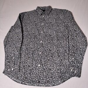 H&M Men's Large Slim Fit Long Sleeve Button Up Floral Shirt